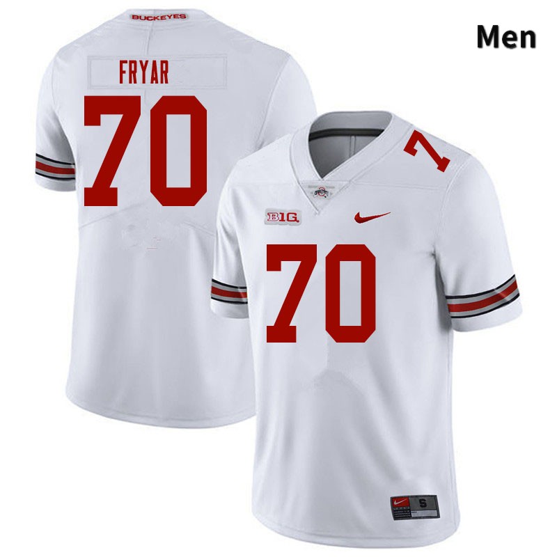 Ohio State Buckeyes Josh Fryar Men's #70 White Authentic Stitched College Football Jersey